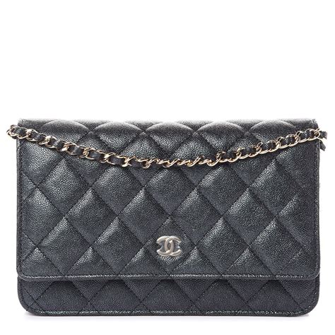 chanel velvet woc|CHANEL Velvet Quilted Wallet On Chain WOC Black.